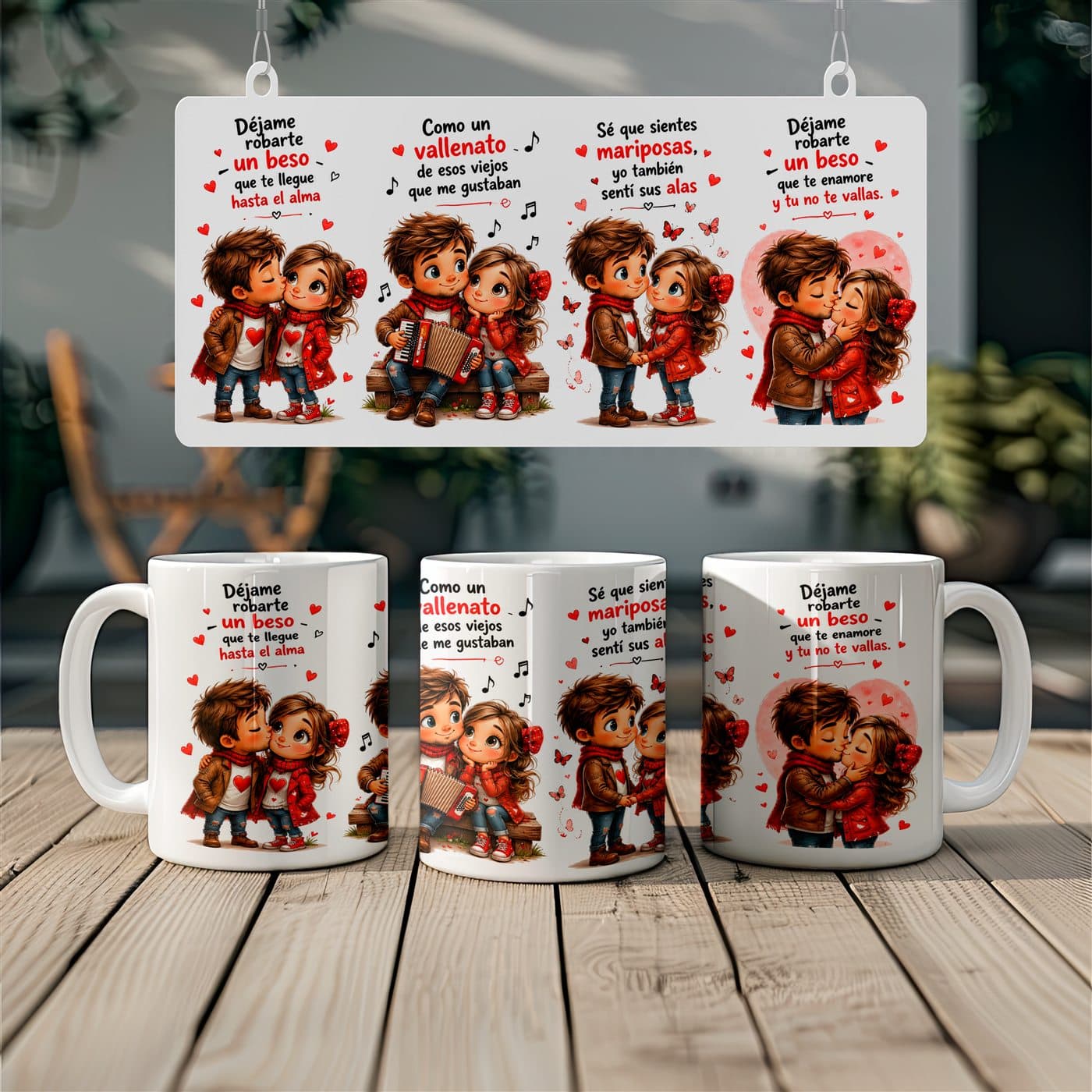 Colección de tazas Música y frases